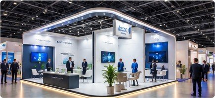 Modern exhibition stand designed for business meetings